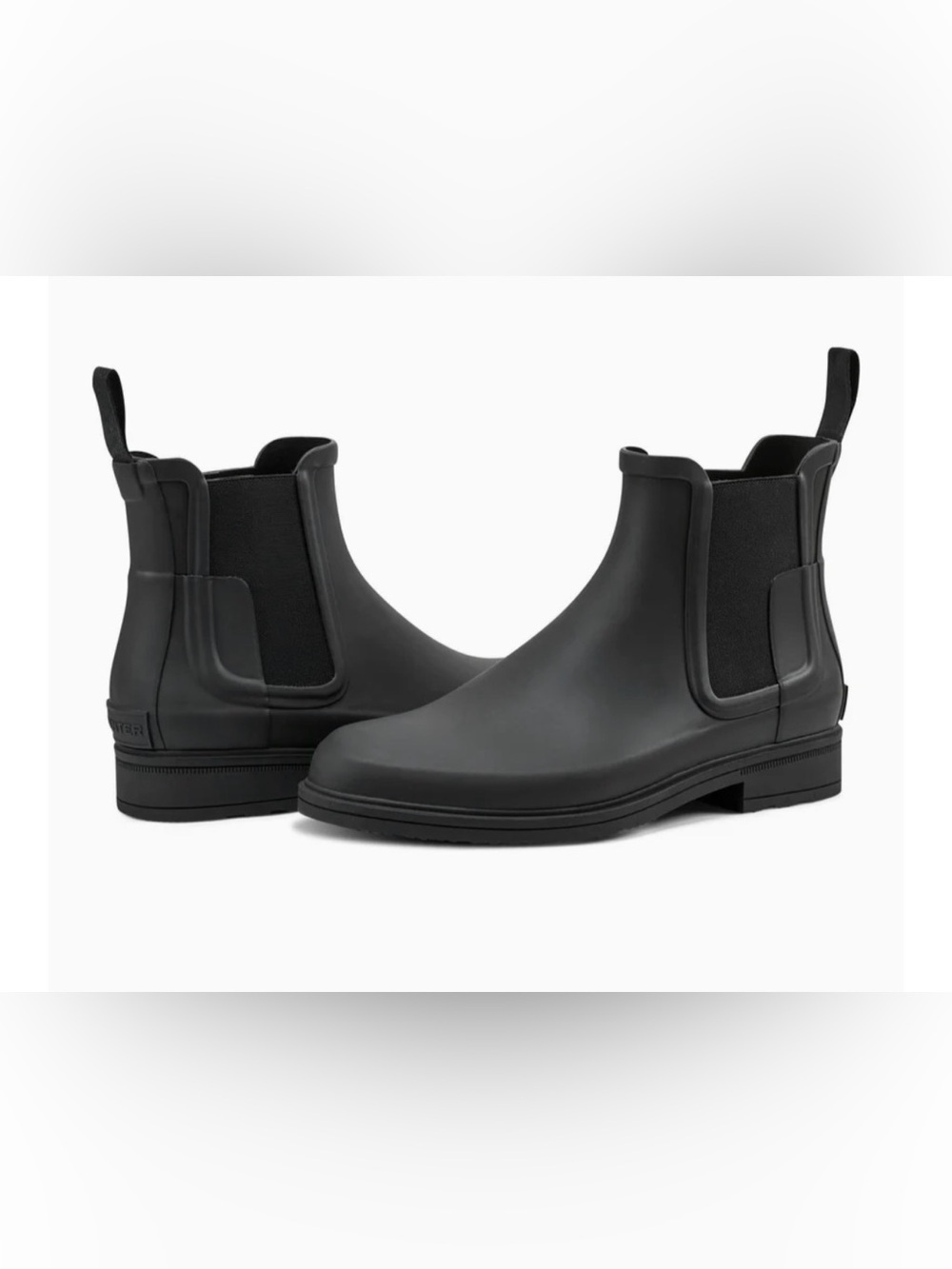 Hunter Men’s Black Refined Chelsea Rain Boots Unisex Men’s SZ 7/Women’s SZ 8.5